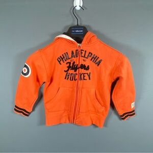 CCM Philadelphia Flyers Toddler Zip Hoodie Orange Hockey Sweatshirt Size 5/6